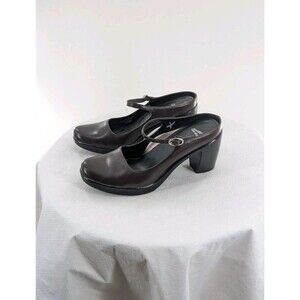 Dansko Trixie EU 39 Brown Leather Open Back Mary Jane Block Heels Minimalist